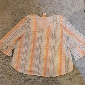 Elegant Striped V-Neck Blouse